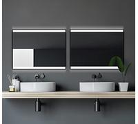 Talos Miroir de Salle de Bain Black Shine avec éclairage, Noir Mat, 80 x 60 cm