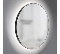 Talos Miroir de Salle de Bain LED Rond CESA Shine en Noir Mat Ø60 cm - Éclairage périphérique en lumière Neutre - adapté aux pièces humides grâce au Cadre en Aluminium