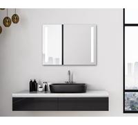 Talos Miroir de Salle de Bains à Del Light avec éclairage Blanc Chaud - découpes Lumineuses Gauche et Droite - 80 x 60 cm 50016