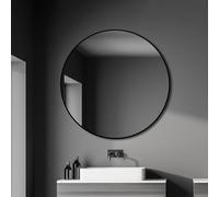 Talos Miroir Mural décoratif Noir Mat Ø 100 cm 50274