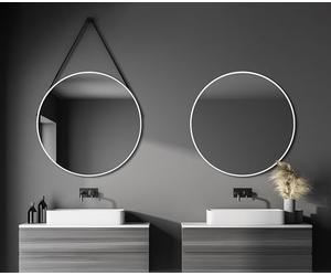 Talos Miroir Mural Rond décoratif Blanc Mat Ø 80 cm.