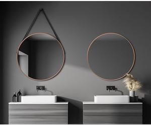 Talos Miroir Mural Rond décoratif en cuivre Mat Ø 80 cm