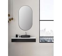 Talos Picasso Miroir Design Noir 50 x 90 cm Cadre en Aluminium pour Une Ambiance intemporelle Parfait Miroir de Salle de Bain et Miroir Mural