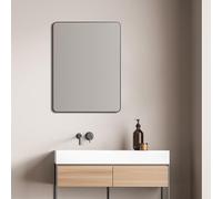 Talos Picasso Miroir Design Noir 60 x 80 cm - avec Cadre en Aluminium de qualité supérieure pour Une Ambiance intemporelle - Miroir de Salle de Bain et Miroir Mural Parfait