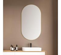 Talos Picasso Miroir Mural Design doré 50 x 90 cm - Élégant Miroir Mural avec Cadre en Aluminium - Idéal pour la Salle de Bain et l'ambiance Moderne - Miroir de Salle de Bain de qualité supérieure -