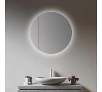 Talos Picasso Style Armoire de Salle de Bain avec Miroir Doré/Blanc Ø 60 cm - avec Corps en Aluminium de qualité supérieure - Meuble de Salle de Bain Moderne avec éclairage LED intégré - Miroir de