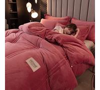 TALSAK Couette en Velours de Lait Double Face de Couleur Unie Confortable et agréable for la Peau (Couleur : Rouge, Size : 220 * 240cm(5KG))