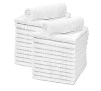 Talvania Lot de 24 débarbouillettes Douces et Super absorbantes 100% Coton filé à l'anneau pour Le Lavage du Visage, Multi-usages pour Salle de Sport, Spa, Bain, Nettoyage de la Maison, 30,5 x 30,5