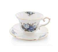 TALWHAH Tasse à café, Service à thé Afternoon Tea : tasse noir, café en céramique, ensemble de tasses porcelaine fine exquise(Blue)