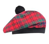 Tam O' Shanter Hat - Chapeau Tammy classique en laine acrylique avec pompon - Parfait tartan écossais style béret - Usage quotidien - Taille unique, Robertson Rouge Moderne, Taille unique