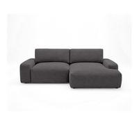 Bestmobilier - Tama - Canapé d'angle Droit 4 Places Convertible avec Coffre en Tissu, Gris