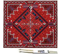 Tama TDRSW Tapis de batterie Rouge Southwest 180 x 200 cm + 1 paire de baguettes Keepdrum