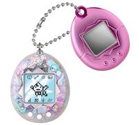 Tamagotchi Original Celebration Reflection - Jouet Interactif Animal Virtuel avec Mini-Jeux - Miroir, thème Angel, argenté et pailleté - Appareil Électronique Portable - Bandai - 8 Ans+