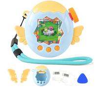 Tamagotchi Paradise Electronic Pet - Lot de 2 films de protection d'écran en polycarbonate résistant aux chocs avec lanière pour jouet à manches Tamagotchi Paradise (ailes d'ange bleues et jaunes)
