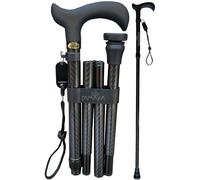 TAMAKA Bâton de marche pliable en fibre de carbone de haute qualité, 4 pièces, réglable, léger et durable, avec poignée douce, à la mode, compact