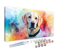Tamalsj Peinture Numero Adulte Chien, Peinture Numero Coloré Paint by Numbers Grand Format XXL 30x60 cm, Loisirs Créatifs Adultes avec Pinceaux et Pigment pour Deco Murale, Cadeau Femme/Homme 4L-505