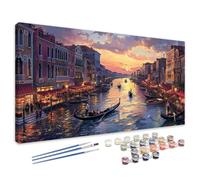 Tamalsj Peinture Numero Adulte Venise, Peinture Numero Ville Paint by Numbers Grand Format XXL 30x60 cm, Loisirs Créatifs Adultes avec Pinceaux et Pigment pour Deco Murale, Cadeau Femme/Homme 4L-789