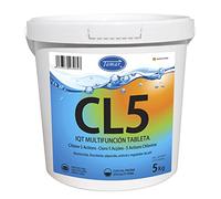 Tamar Chlore 5 Actions, Comprimés multifonctions de 200 grs,comprimés à dissolution lente,entretien de l'eau de piscine,effet désinfectant,clarifiant,algicide,régulateur de pH et anti-calcaire 5 Kilos