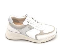Tamaris 23764 Baskets En Cuir Blanc-Ivoire Paillettes Argent Zippées Talon 5CM S