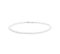 Tamaris Anklet - Élégant bracelet de cheville en acier inoxydable poli - Argenté - Collier de perles de verre réglable jusqu'à 25 cm - Imperméable et doux pour la peau