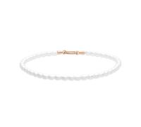 Tamaris Anklet - Élégant bracelet de cheville en acier inoxydable poli - IP or rose - Chaîne de perles de verre réglable jusqu'à 25 cm - Imperméable et doux pour la peau
