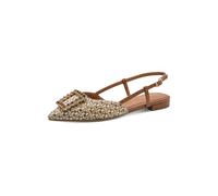 Tamaris Ballerines à lanières caramel / brun foncé / or / blanc cassé, Taille 38