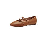 Tamaris Ballerines femme à bride en cuir cognac Taille 38