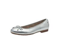 Tamaris Comfort Ballerines Femme Cuir avec nœud, Silver, 39 EU