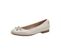 Tamaris Comfort Ballerines Femme Cuir avec nœud, Creme Patent, 37 EU