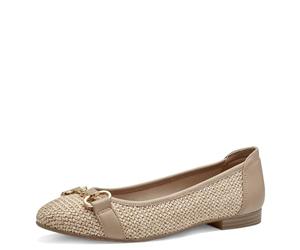 Tamaris Ballerines Plates à lanières pour Femme, Doublure Confortable, Semelle intérieure Tactile, Marron Taupe., 40 EU