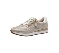Tamaris Femme Comfort Damen Sneaker Flach Zum Schnüren mit Reißverschluss Basket, Beige Glamour, 39 EU