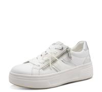 Tamaris Baskets Basses Comfort pour Femme, Blanc/Argent, 38 EU