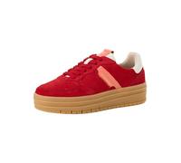 Tamaris Baskets basses corail / rouge rubis / blanc, Taille 36