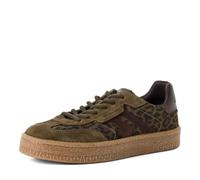 Tamaris Baskets Basses Plates pour Femme, Vert (Olive, léopard), 42