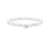 Tamaris Berads Bracelet blanc avec boules en métal, acier inoxydable