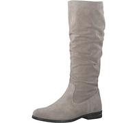 Tamaris Femme Bottes, Dame Bottes Classiques,Bottes en Cuir,Bottes à Tige Longue,Fermeture éclair,Taupe,36 EU