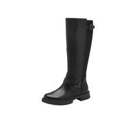 Tamaris Bottes hautes femme Comfort sans talon, fermeture éclair et boucles, Noir 37 EU