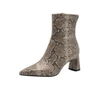 Tamaris Bottes végétaliennes pour Femme, Beige Snake, 37 EU