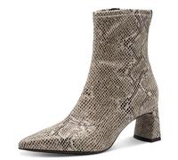 Tamaris Bottes végétaliennes pour femme, Beige Snake, 39 EU