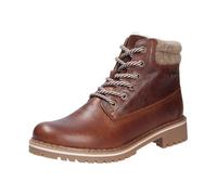 Tamaris - Bottines à lacets en cuir - Femme - Chaussures - Brun - Taille: 37 EU