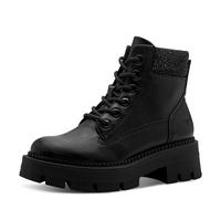 Tamaris Bottines plates en dentelle pour femme 1-25921-45 - Noir/glam - Taille 41 EU, Black Glam, 41 EU