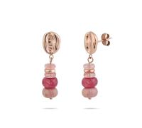 Tamaris Boucles d'oreilles - Boucles d'oreilles en acier inoxydable avec pierres naturelles colorées - IP or rose - 3,1 cm - Imperméable et doux pour la peau