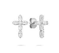 Tamaris Boucles d'oreilles en acier inoxydable avec motif croix - Argent - 1,4 cm - Imperméable et doux pour la peau
