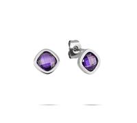 Tamaris Boucles d'oreilles en acier inoxydable avec pierre de zircone scintillante - Argent - 0,8 cm - Imperméable et doux pour la peau