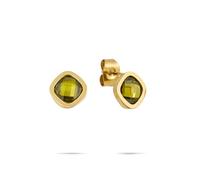 Tamaris Boucles d'oreilles en acier inoxydable avec pierre de zircone scintillante - Or IP - 0,8 cm - Imperméable et doux pour la peau