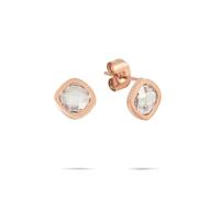 Tamaris Boucles d'oreilles en acier inoxydable avec zircone scintillante - Or rose IP - 0,8 cm - Imperméable et doux pour la peau