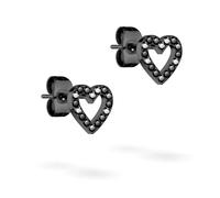 Tamaris Boucles d'oreilles en forme de cœur - Amazon Exclusive, 0,8 cm, Acier inoxydable, Zircone cubique