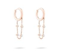 Tamaris Boucles d'oreilles pour femme, boucles d'oreilles étanches en acier inoxydable, 2,5 cm, Acier inoxydable, Verre