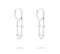 Tamaris Boucles d'oreilles pour femme, boucles d'oreilles étanches en acier inoxydable, 2,5 cm, Acier inoxydable, Verre