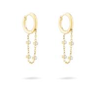 Tamaris Boucles d'oreilles pour femme, boucles d'oreilles étanches en acier inoxydable, 2,5 cm, Acier inoxydable, Verre